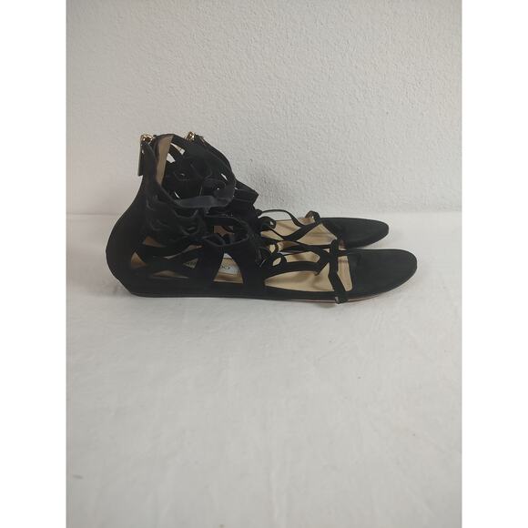 Jimmy Choo London Womens Black Suede Gladiator Sandals Made in Italy Size 39 1/2 - Picture 4 of 12